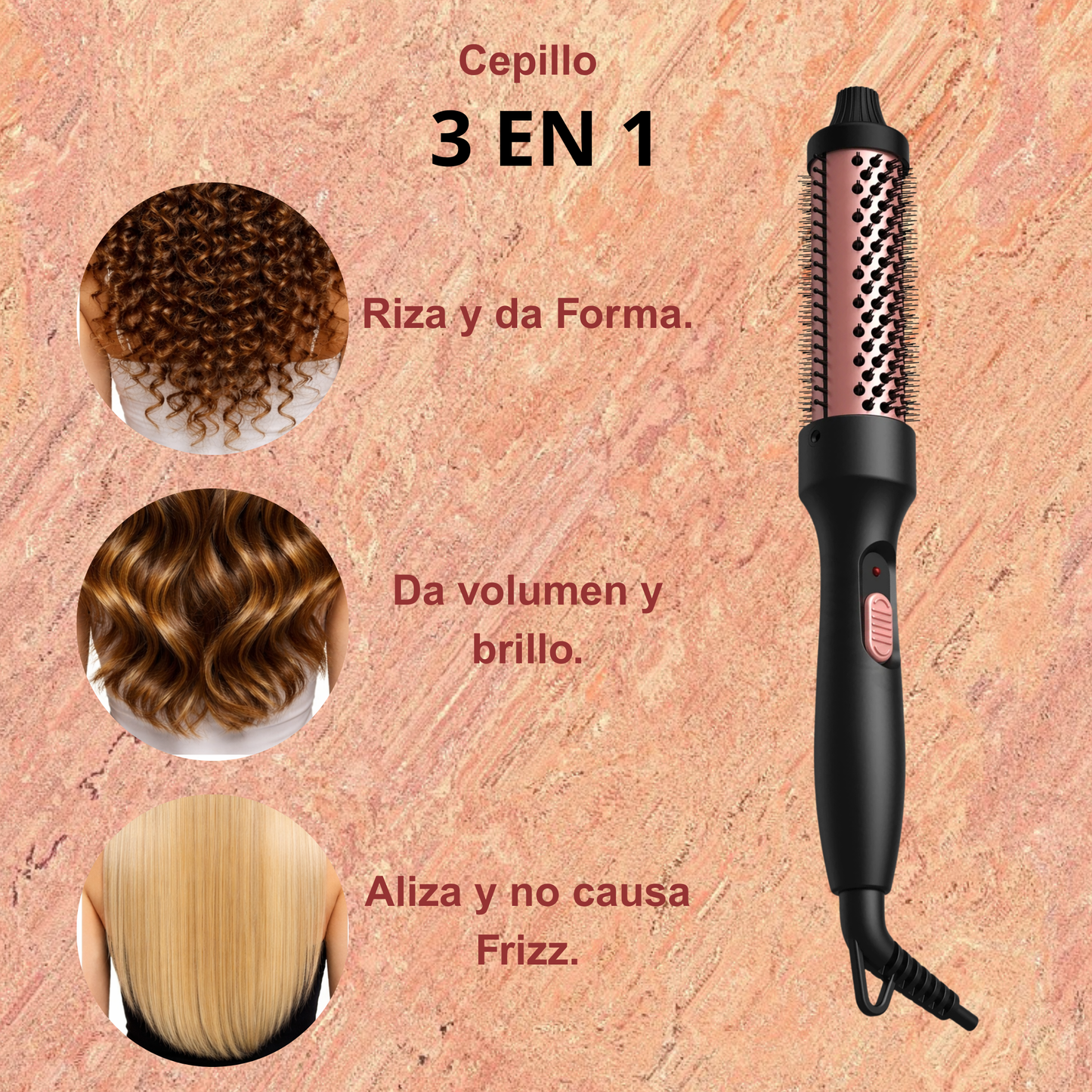 Cepillo Térmico 3 en 1